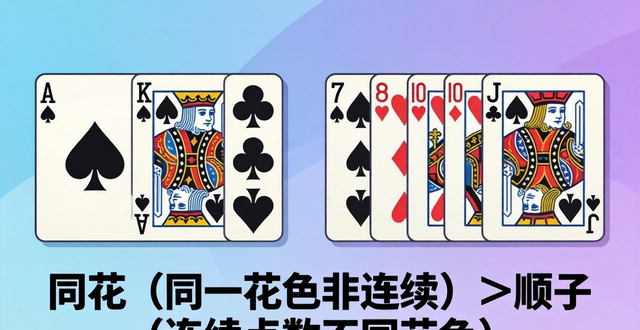 德州扑克大小比较规则：同花大于顺子，新手必看牌型排序
