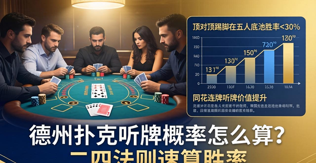 德州扑克听牌概率怎么算？二四法则速算胜率，再不会就输光了