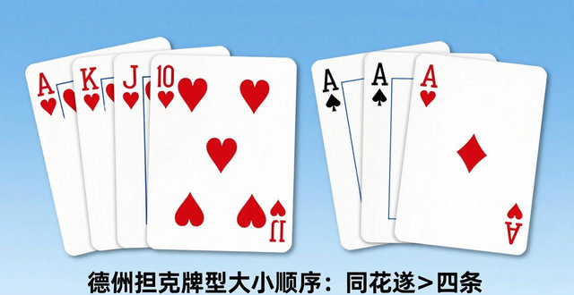 德州扑克牌型大小顺序图 从皇家同花顺到高牌全解