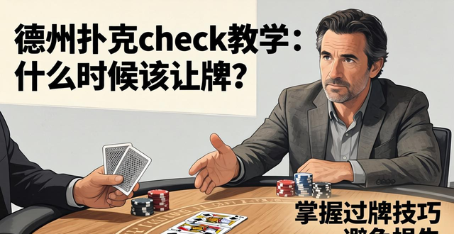 德州扑克check教学：什么时候该让牌？掌握过牌技巧避免损失
