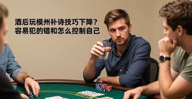 酒后玩德州扑克技巧下降？容易犯的错和怎么控制自己
