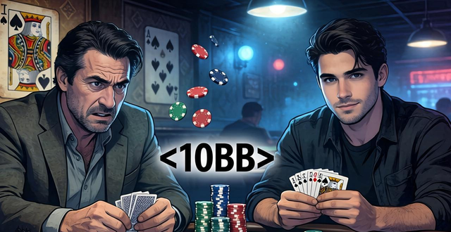 德州单车扑克怎么玩 筹码低于10BB时的全下策略