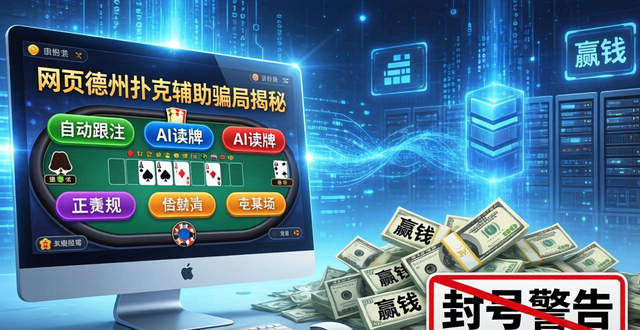 网页德州扑克辅助骗局揭秘：用了不仅封号还可能被骗钱