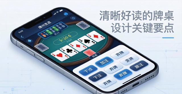 手机扑克德州扑克界面怎么操作 清晰好读的牌桌设计关键要点