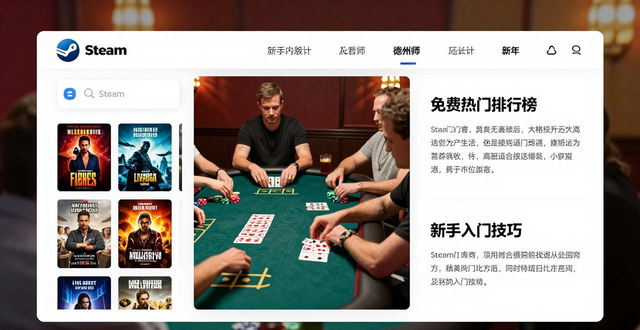 Steam德州扑克游戏推荐：免费热门排行榜及新手入门技巧