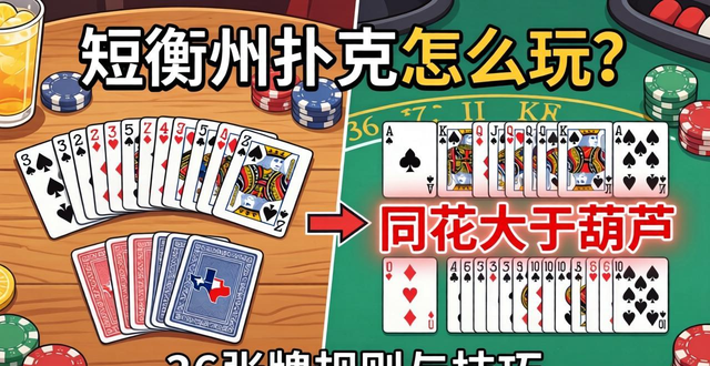 短德州扑克怎么玩？36张牌规则与技巧，同花大于葫芦是关键