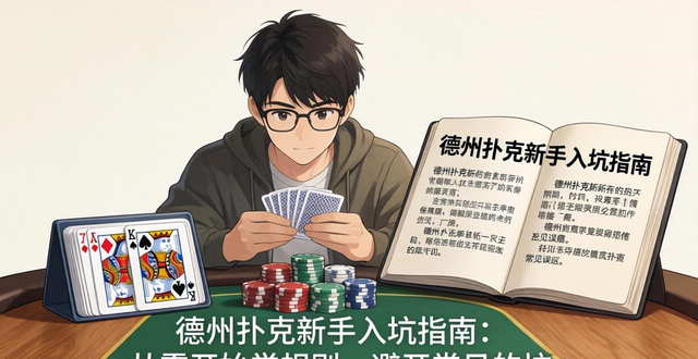 德州扑克新手入坑指南：从零开始学规则，避开常见的坑