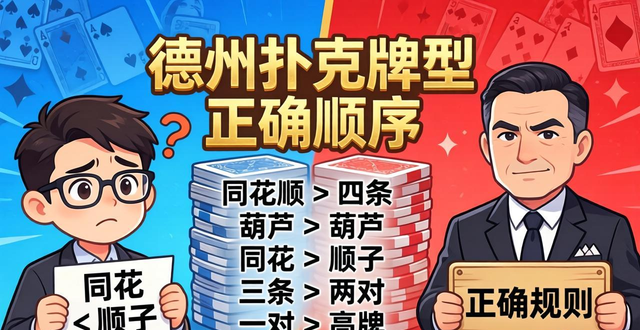 德州扑克牌型大小顺序 同牌型怎么比牌