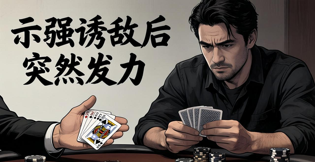 德州扑克过牌加注c2技巧：示弱诱敌后突然发力，给对手压力