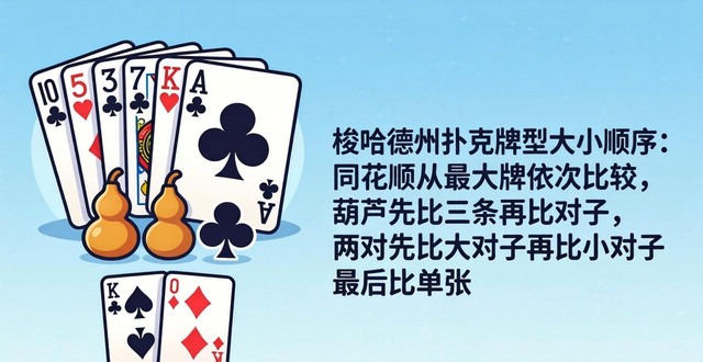 梭哈德州扑克牌型大小顺序图 新手快速记忆口诀