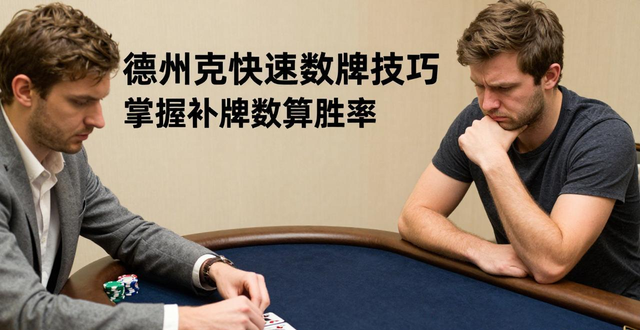 德州扑克快速数牌技巧 掌握补牌数算胜率