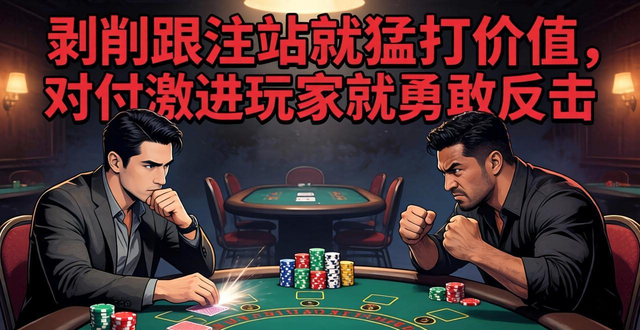 剥削跟注站就猛打价值，对付激进玩家就勇敢反击