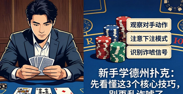 新手学德州扑克：先看懂这3个核心技巧，别再乱诈唬了