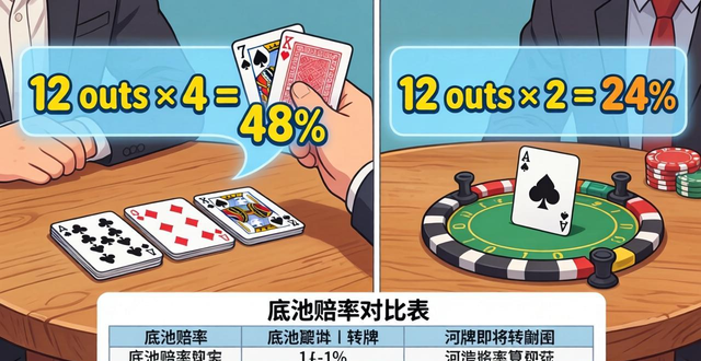 德州扑克outs怎么算？快速听牌计算与胜率转换技巧