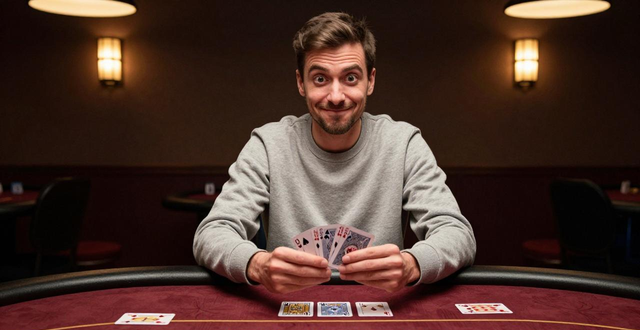 德州扑克幽默图片：爆冷牌时的表情，新手鱼的自信