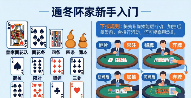 德州扑克新手入门图解，一看就懂的牌型大小与下注规则