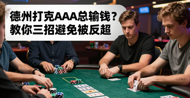 德州扑克AA总输钱？教你三招避免被反超