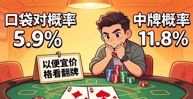 玩德州扑克要懂的概率数字：拿到口袋对概率5.9%，同花听牌用四二法则速算