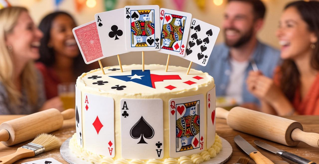 德州扑克蛋糕定制，朋友聚会生日派对创意甜品