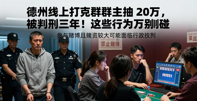 德州线上扑克群群主抽水20万,被判刑三年!这些行为千万别碰 德州线上扑克群群主抽水20万,被判刑三年!这些行为千万别碰