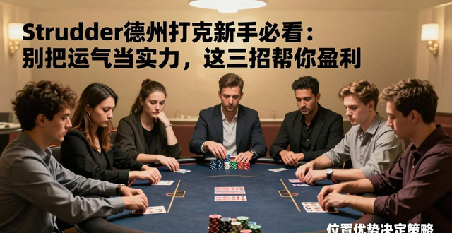Strudder德州扑克新手必看：别把运气当实力，这三招帮你盈利