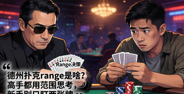德州扑克range是啥？高手都用范围思考，新手别只盯两张牌