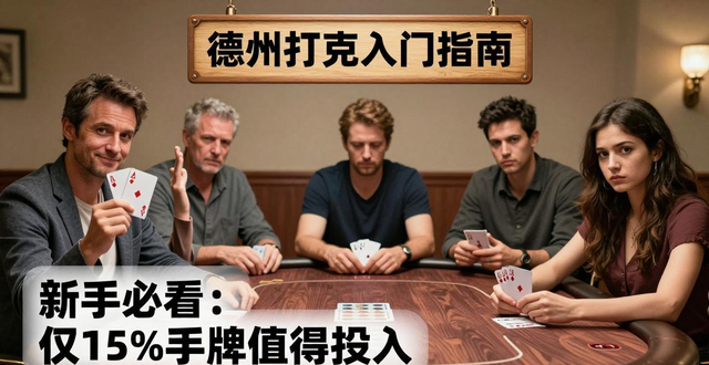 德州扑克玩法很简单，新手看完这三点就能上桌