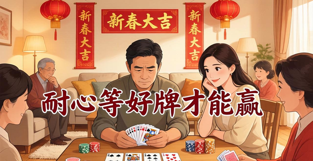 过年家庭打德州，耐心等好牌轻松赢
