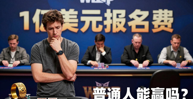 金手镯德州扑克冠军含金量高 普通人能赢吗