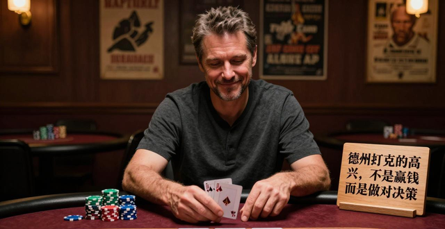 德州扑克的高兴,不是赢钱而是做对决策 德州扑克的高兴,不是赢钱而是做对决策