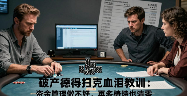 破产德州扑克血泪教训:资金管理做不好,再多筹码也清零 破产德州扑克血泪教训:资金管理做不好,再多筹码也清零