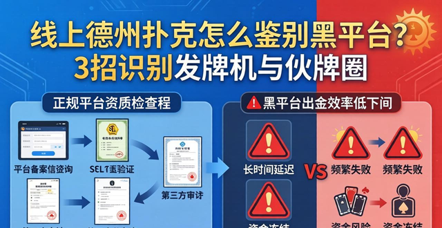 线上德州扑克怎么鉴别黑平台？3招识别发牌机与伙牌圈
