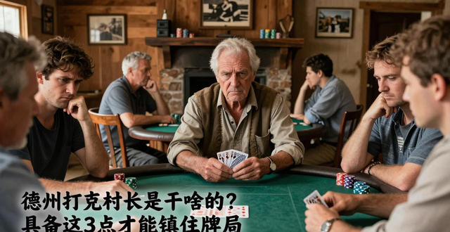 德州扑克村长是干啥的？具备这3点才能镇住牌局