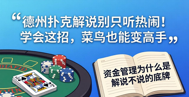 德州扑克解说别只听热闹！学会这招，菜鸟也能变高手