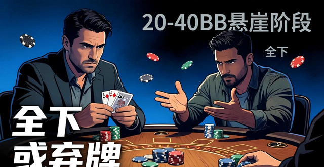 德州扑克悬崖阶段怎么打？20-40BB生存法则全下或弃牌
